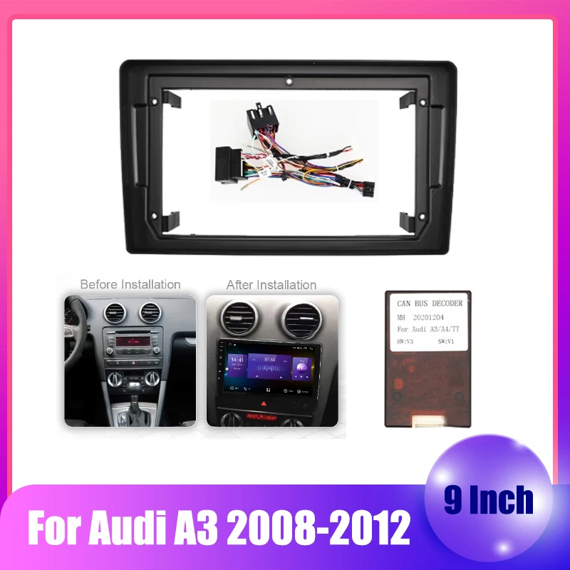 

Панель Автомобильная 9 дюймов, 2 Din, для Audi A3 2008-2012