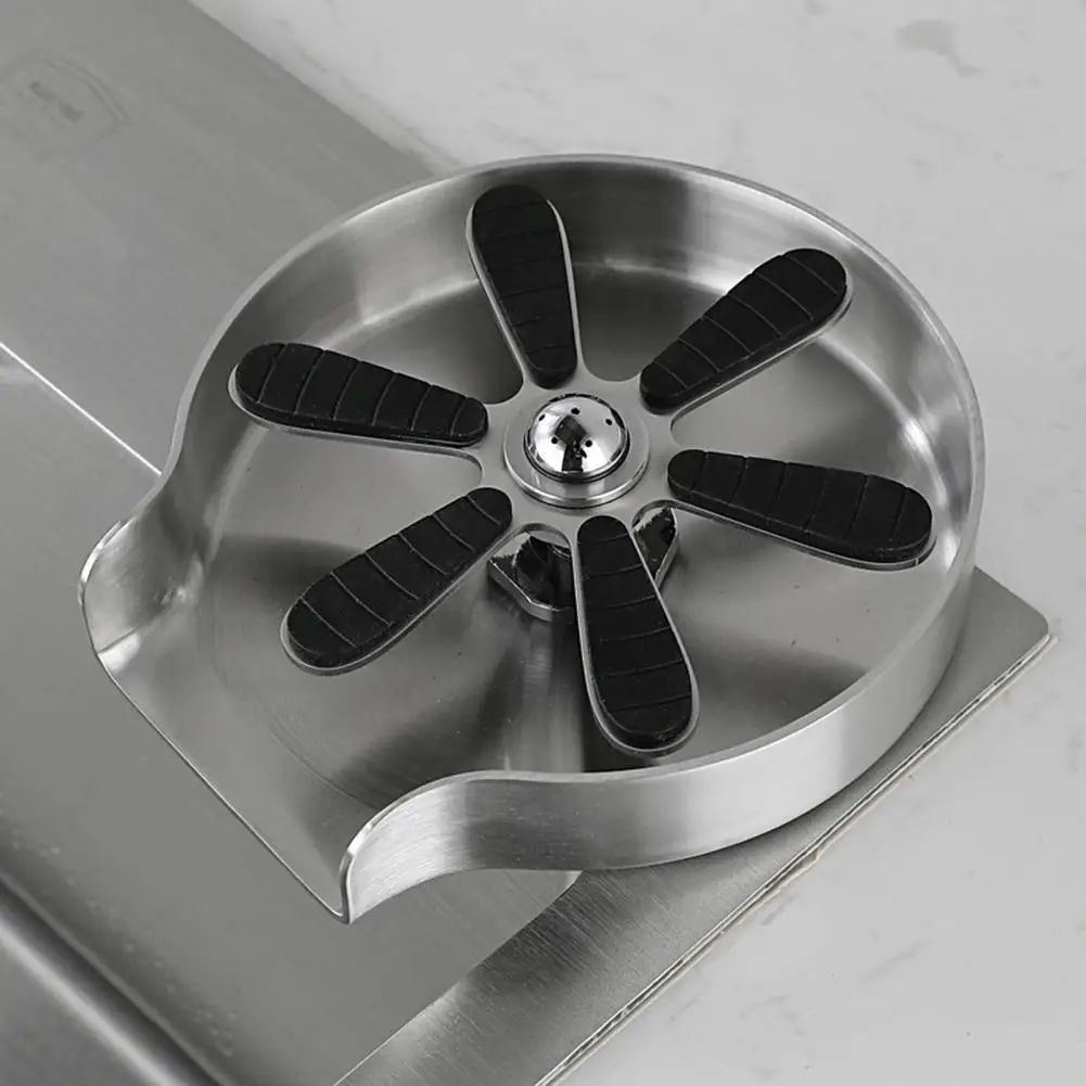 

Sink Glass Rinser 9-Holes Design Resistant Stainless Steel All-Purpose Baby Bottle Glass Cup Rinser Kitchen Tools