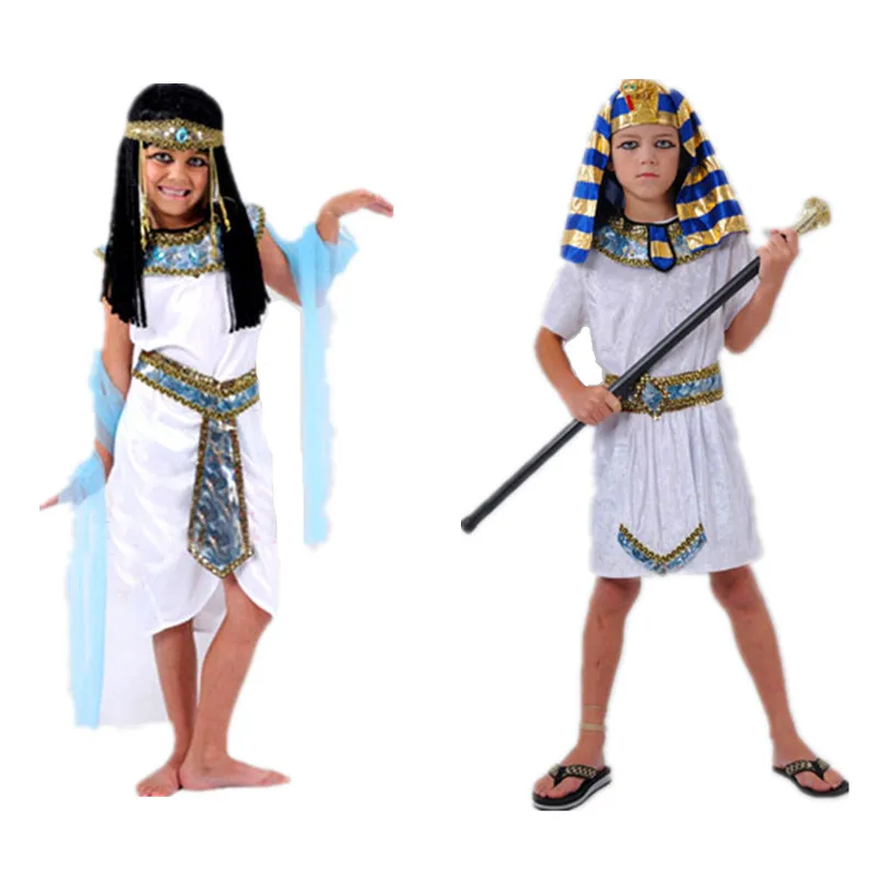 

24Hrs Ship Egyptian Pharaoh Cleopatra Costumes Cosplay Costume Egypt Princess Prince Family New Year Carnival Party Dress