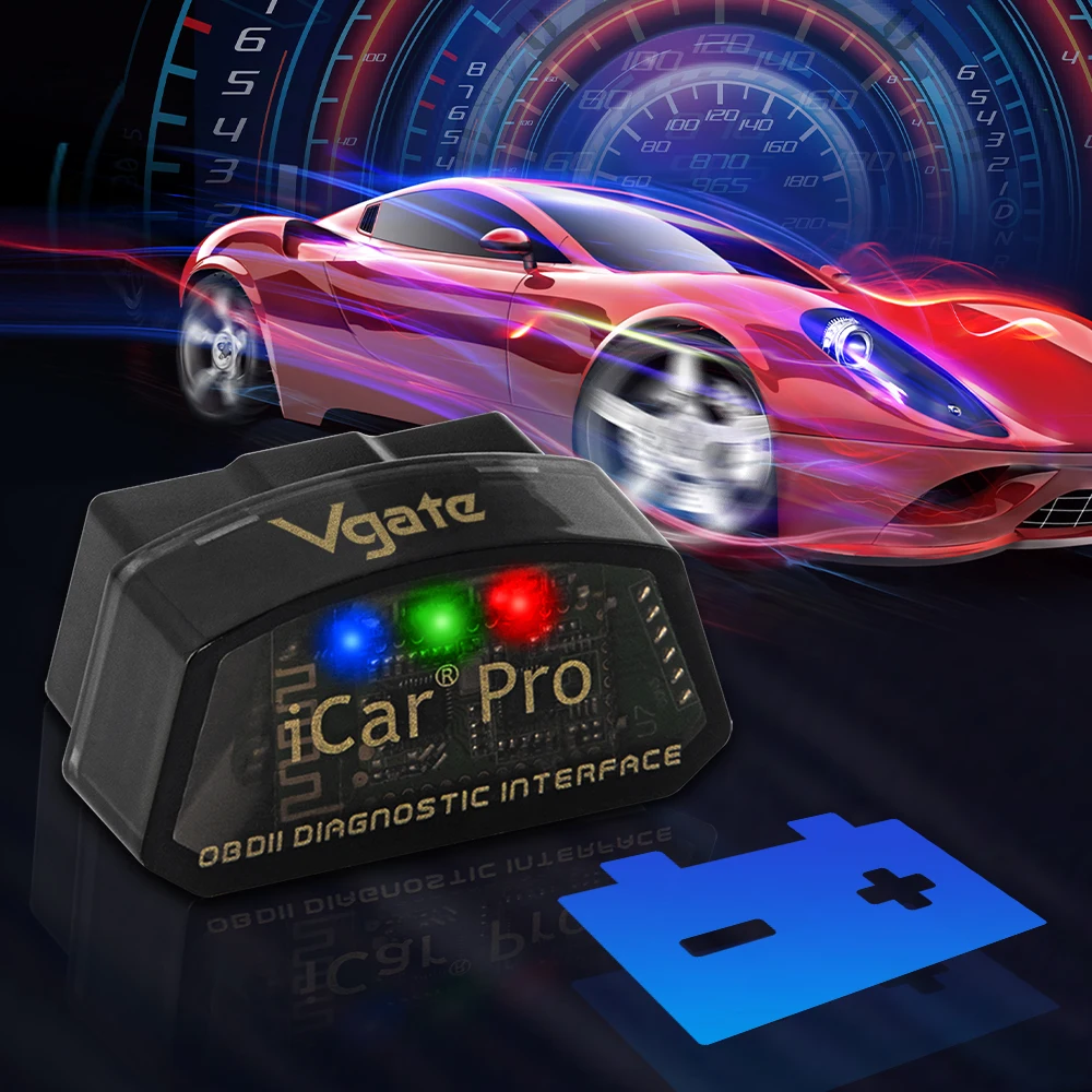 

Автомобильный диагностический сканер Vgate iCar2, Wi-Fi Bluetooth V2.2 icar pro V2.3, OBDII, PK ELM327