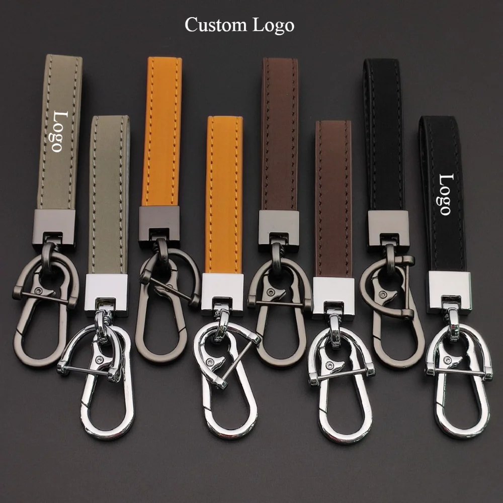 Креативный брелок для мужчин и женщин однотонный кожаный автомобильный подвеска