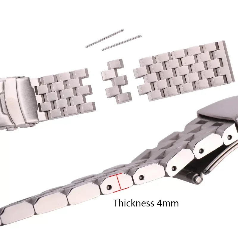 Stainless Steel Watch Strap Bracelet 18mm 20mm 22mm 24mm Women Men Solid Metal Brushed Watchband For Gear S3 Band Accessories