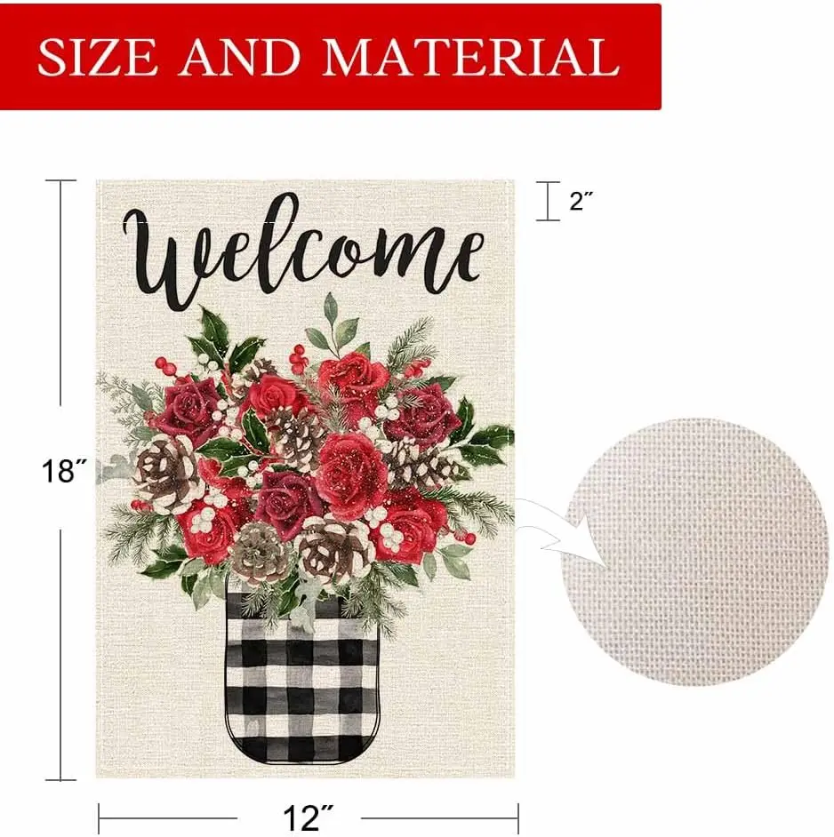 Зимний садовый флаг PANDICORN 12x18 дюймов