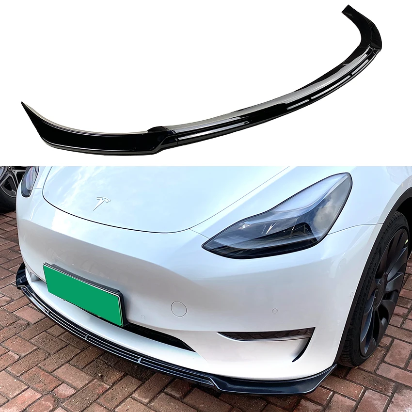 3 PCS For Tesla Model Y Maxton 2020+ Front Bumper Lip Flag Stickers Splitter Trim Cover Accessories Car Styling