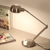 blacksilver modern led table lamp with adjustable arm eye protection desk lamp e27 edion bulb for reading night light lamp 220v