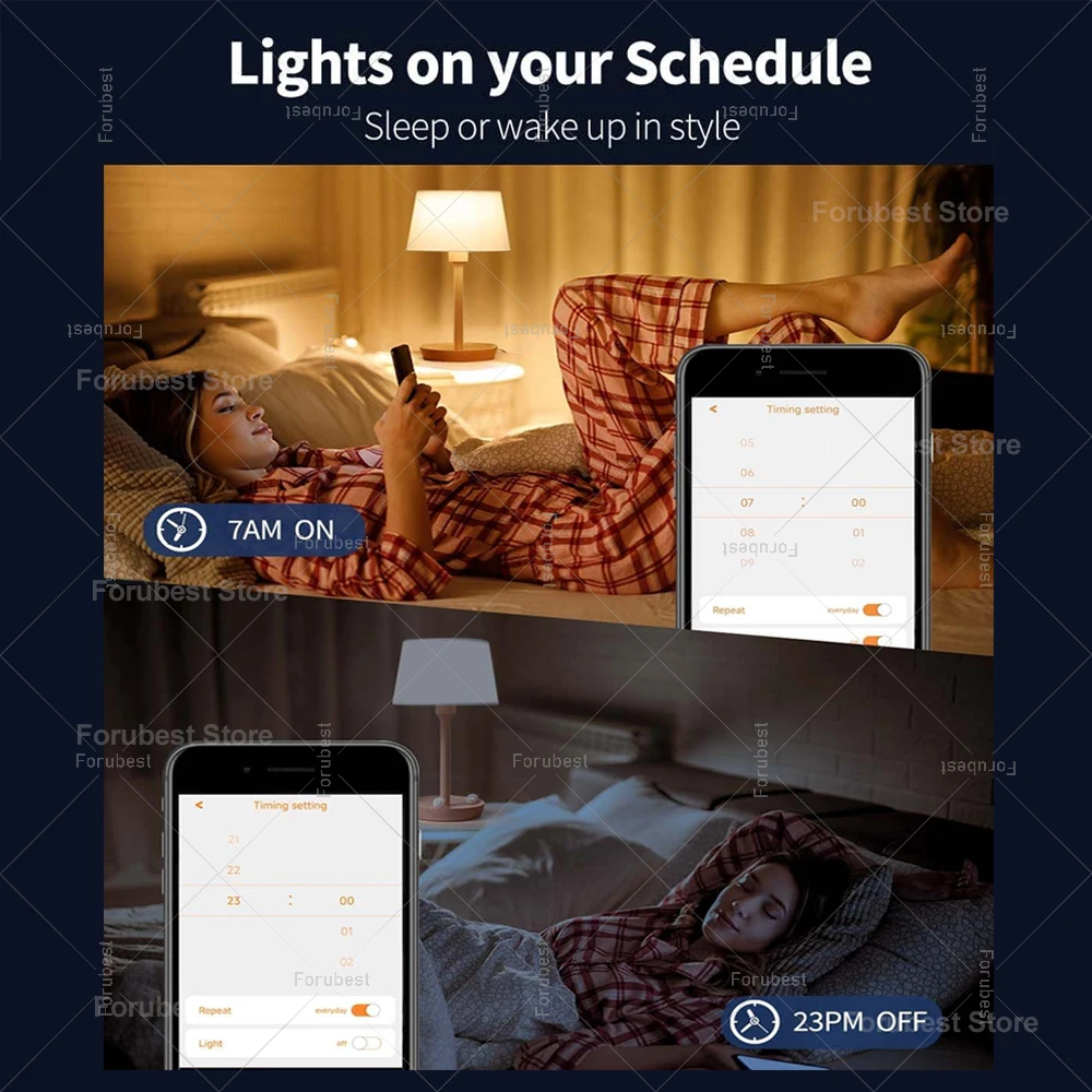 Фото Умная светодиодная лампа Tuya E27 RGB CW 15 Вт 20 Вт Wi-Fi Bluetooth Светодиодная лампа Домашний декор Освещение 220 В 110 В Для Alexa Amazon Google Voice №4