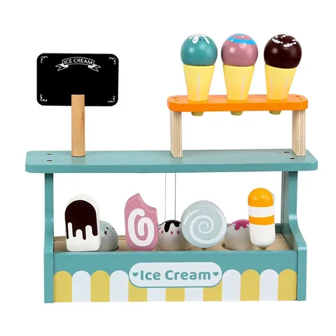 Детский деревянный игрушечный набор для мороженого чайные игры кухонные аксессуары Монтессори обучающая образовательная имитация