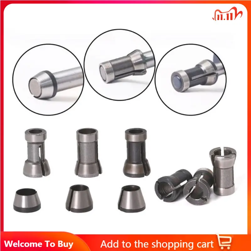 

Woodworking Trimming Router Bit Engraving Machine Milling Cutter Chuck Conversion Sleeve Convert Set 6mm&6.35mm&8mm