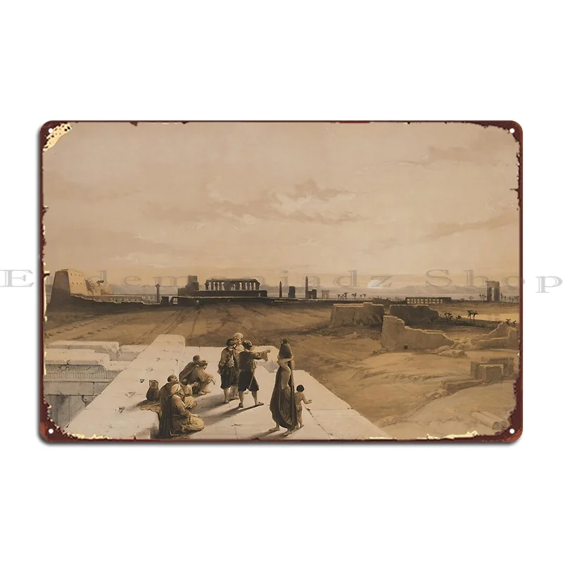 Металлическая табличка Древние руины храма Карнак