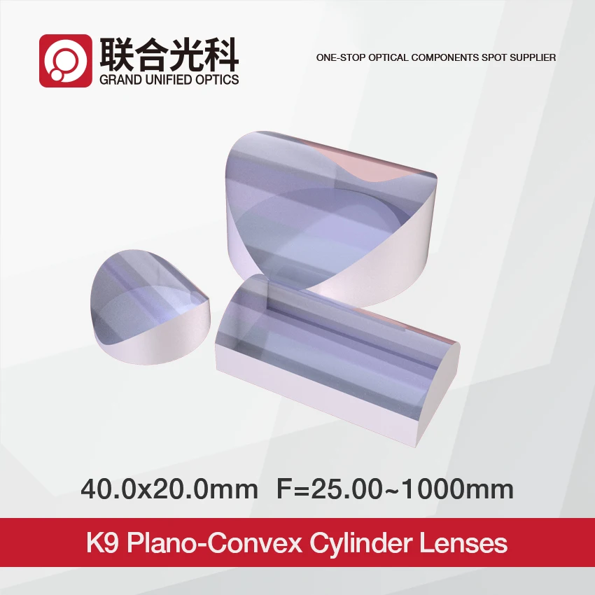 

40,0x20,0 мм Диаметр BK7/ K9 цилиндрическая плоско-выпуклая линза