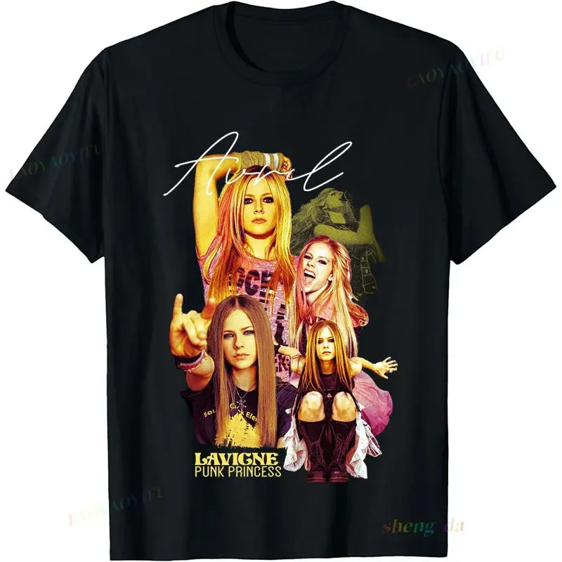 Повседневные свободные новые футболки футболка унисекс Playeras Avril Lavigne хлопковые