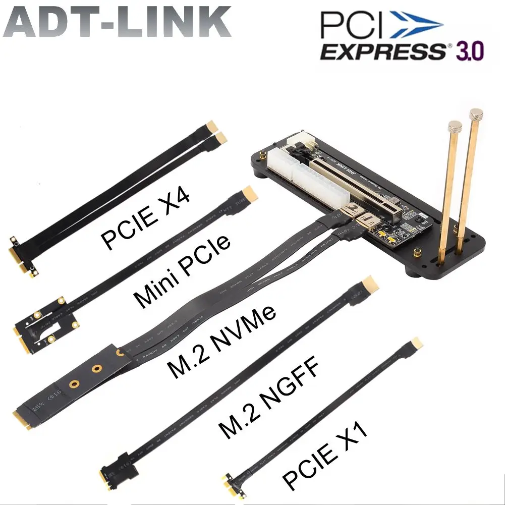 Внешняя графическая карта ноутбука eGPU PCI-E 3,0 X16 до M.2 NVMe & M.2 NGFF & mPCIe & PCIe X1 & PCIe X4 Удлинительный кабель с кронштейном ITX STX