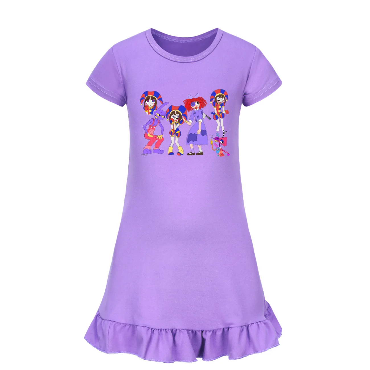 Удивительная цифровая цирковая одежда пижамное платье с короткими рукавами для