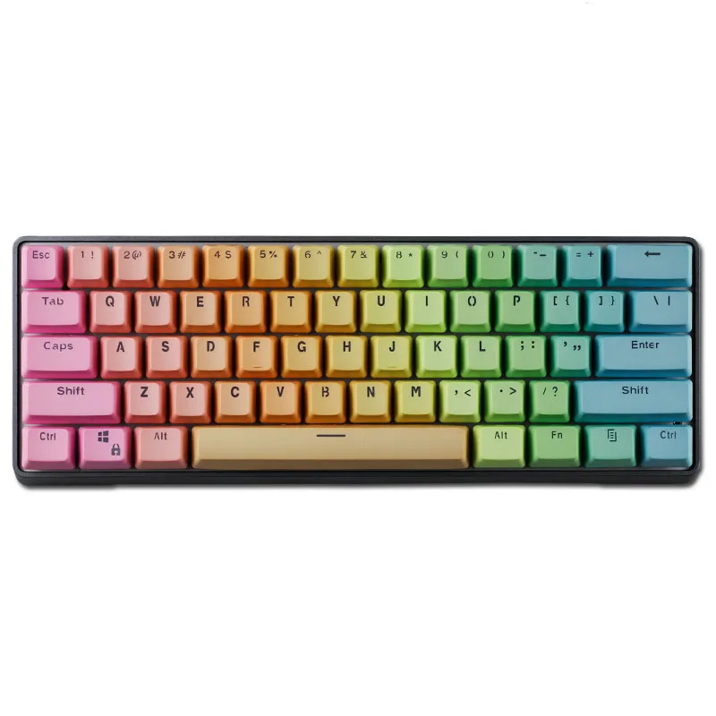 

Rainbow Gradient PBT Keyboard Keycap Light Transmission Keycap OEM Digital Area17 Key /Keyboard 61/87/104 For MX Keyboard Switch