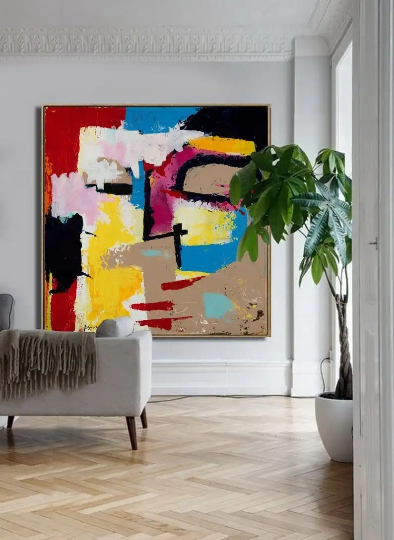 

Fine Art Disturbia Large Abstract Painting on Canvas Wall Art Decor Artist Ron DeriBig oil painting huge painting large-scal