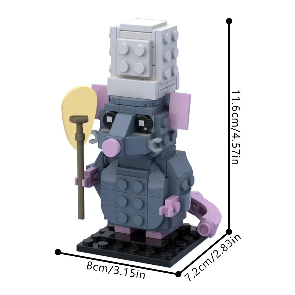 Фото Конструктор Gobricks MOC: Модель Реми-крысины из фильма, Реми-крысины — Бог Кулинарии, Строительные блоки, Игрушки для сборки, Подарки на день рождения для детей, Сделай сам №5