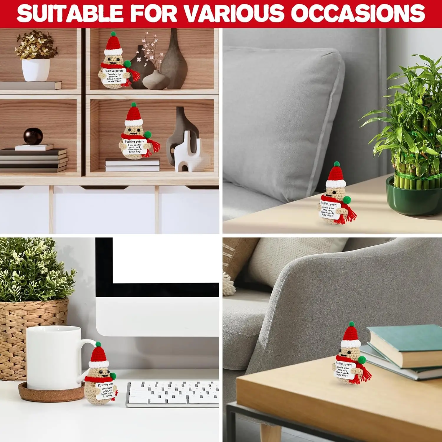 Забавные рождественские позитивные эмоциональные картофельные куклы украшение