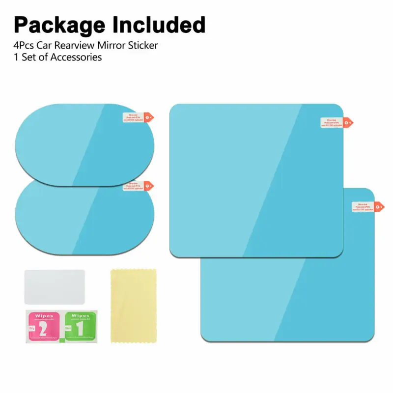

4pcs Car Rainproof Rearview Mirror Sticker Anti Fog Rain Shield Protective Film Rainproof Rearview Mirror Sticker