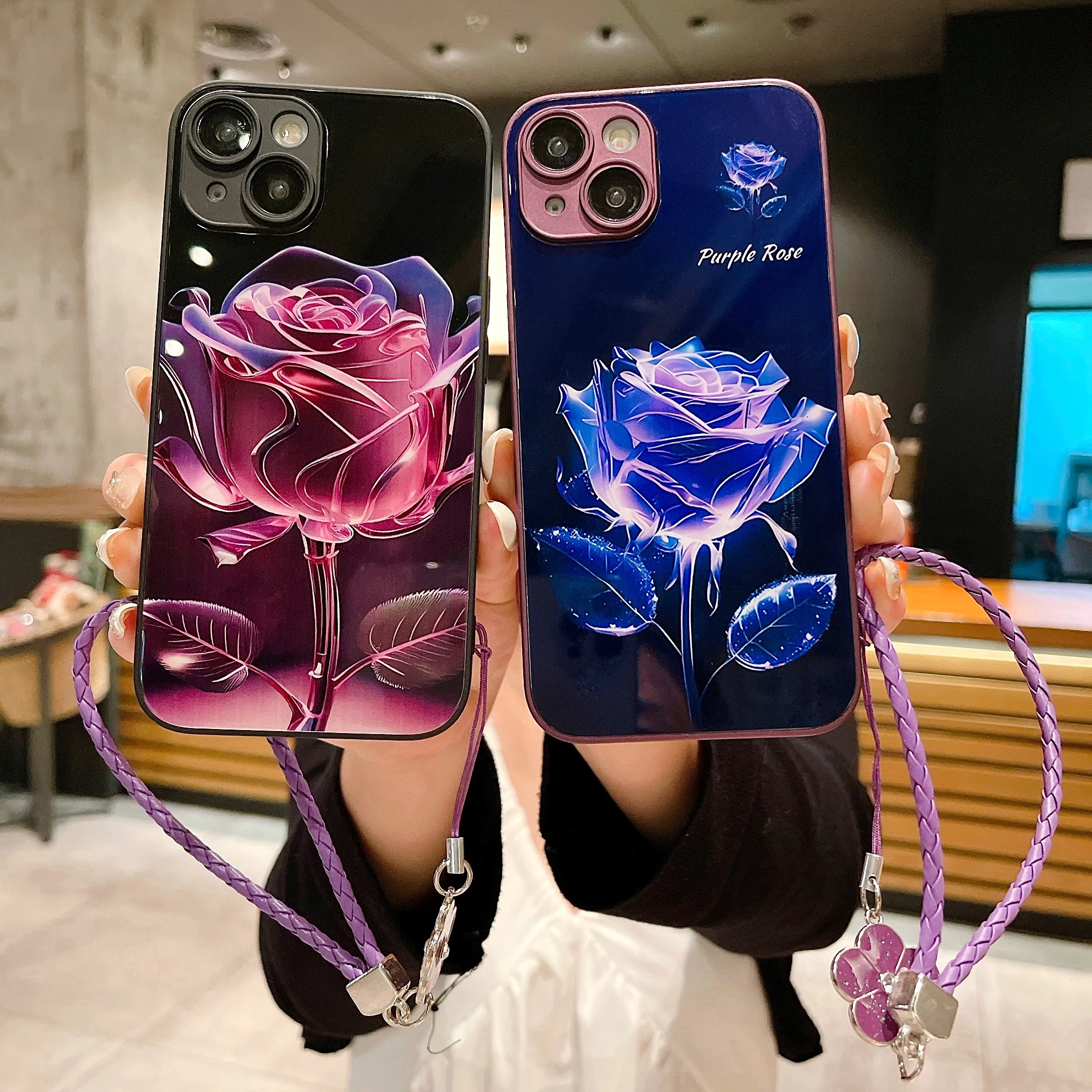 

For Xiaomi 13 12Pro phone case 12X 12S rose glass tempered back plate anti-drop high value exquisite phone case