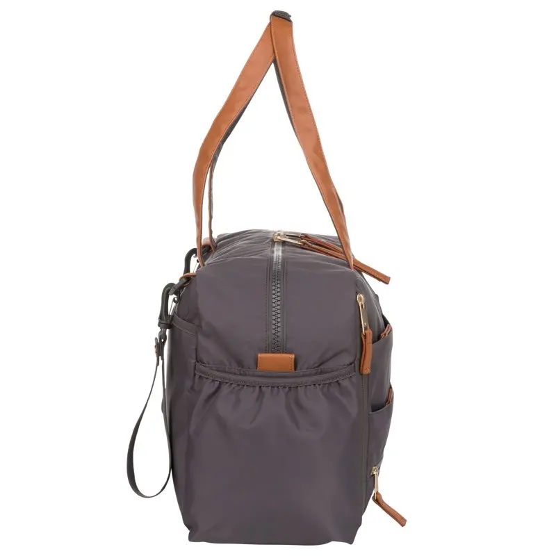 Oliver Let’s Go Tote Diaper Bag with Changing Pad and Stroller Straps, Gray