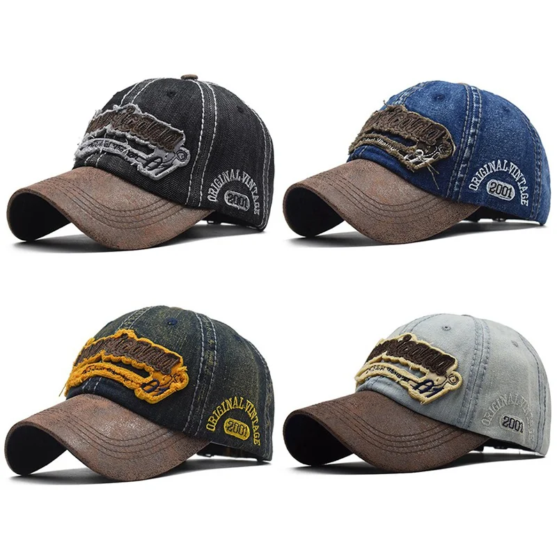 Бейсболка из джинсовой ткани в стиле хип-хоп для мужчин и женщин Бейсболка из джинсовой ткани в стиле хип-хоп для мужчин и женщин