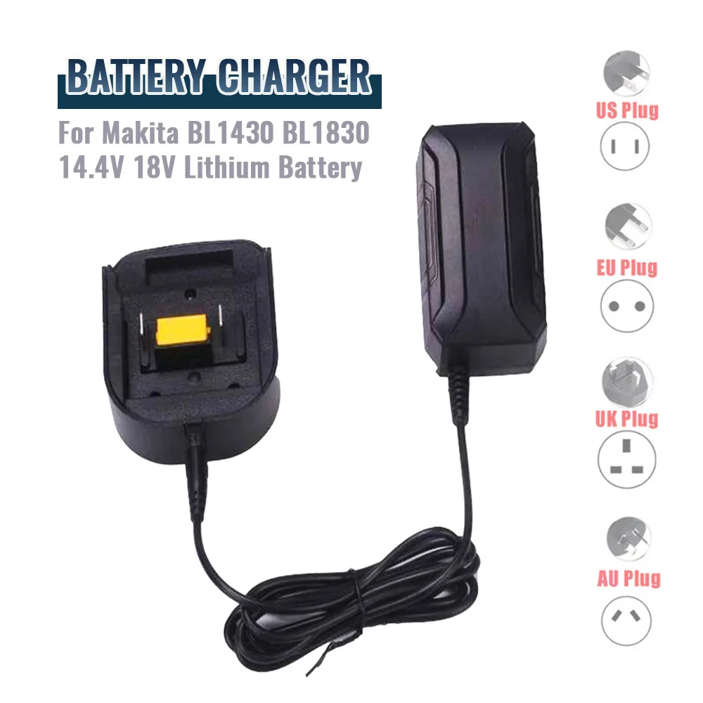 

Replacement Charger For Makita BL1430 BL1830 BL1850 14.4V 18V Lithium Battery Charger US EU UK AU Plug Version Compact Design