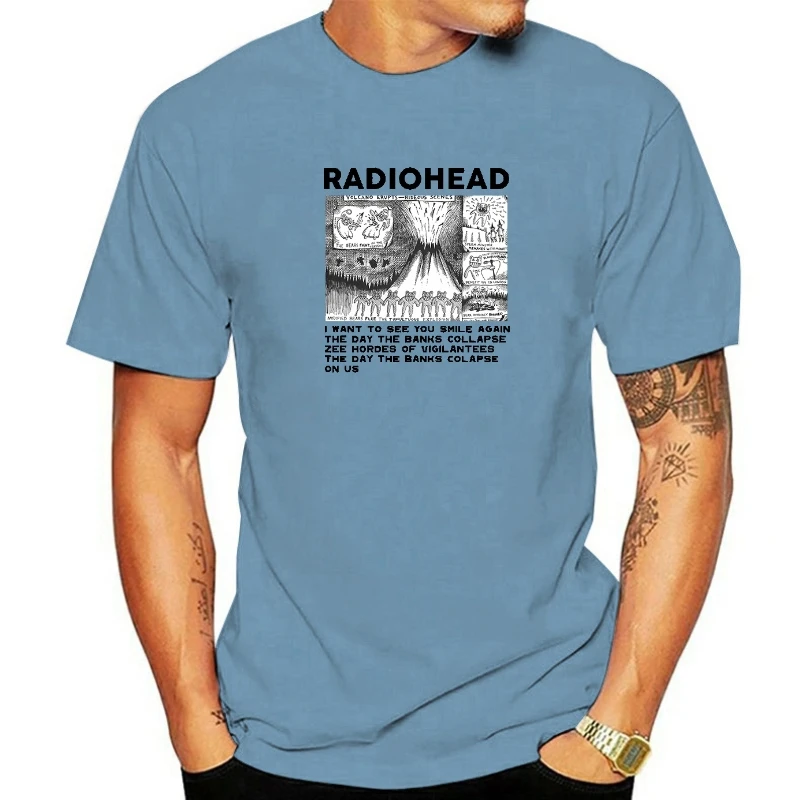 

Radiohead Print Women T Shirt Summer Short Sleeve Unisex T-shirts Rock Band Music Album Harajuku Tops Tees