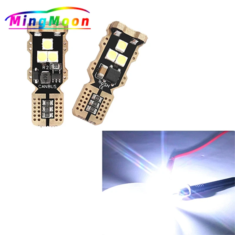 

500 шт. Новинка автомобильный внутренний светодиодный светильник T15 W16W 9SMD 3030 921 Canbus без ошибок для автомобиля задний фонарь заднего хода белый...