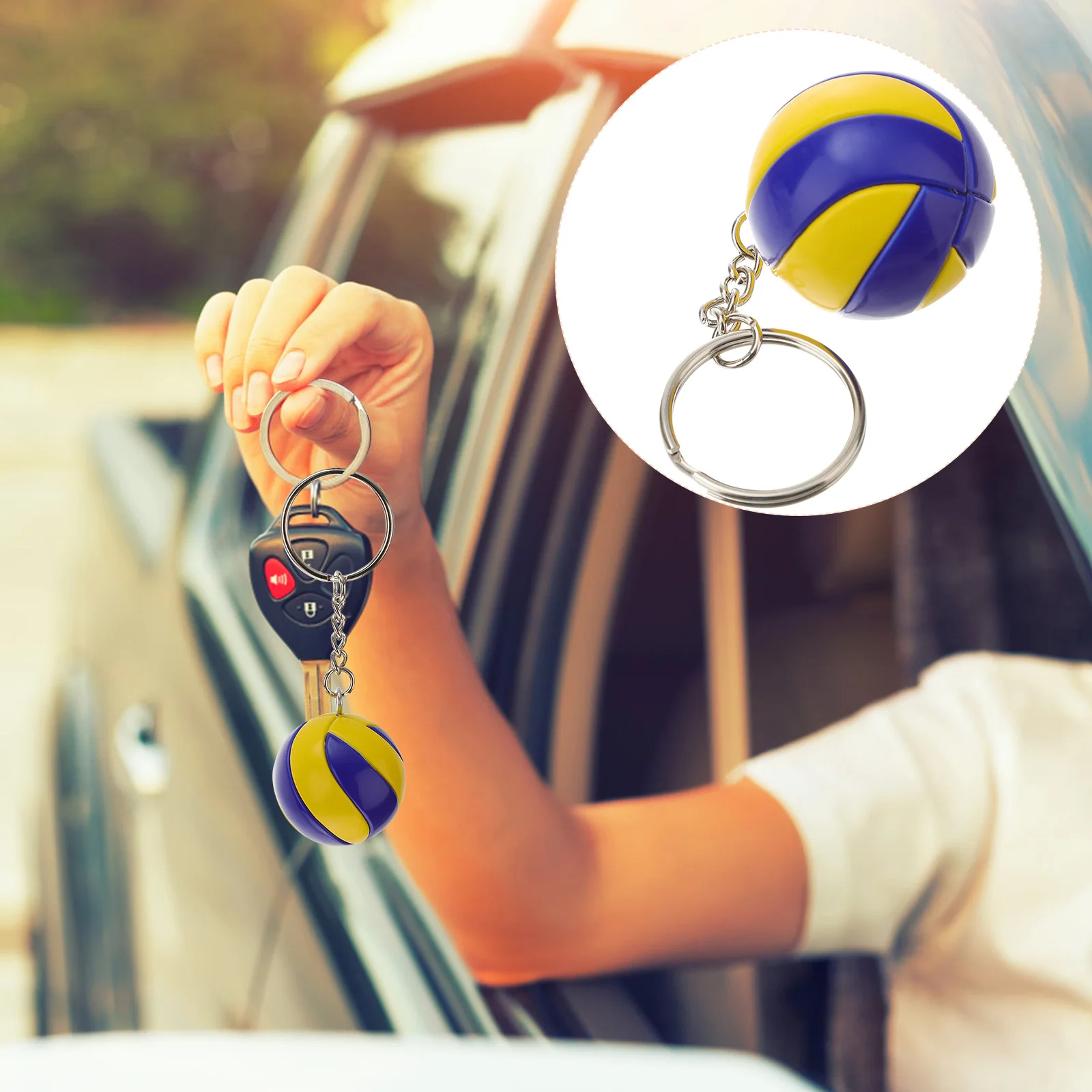 

Creative Sports Keychain Volleybal Keychain Ball Game Fan Pendants (Dark Blue and Yellow)
