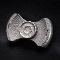 two page hand toy gyro fan shaped meteorite pattern fingertip gyro two leaf titanium alloy adult toy decompression edc