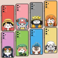 anime one piece big head character phone case for huawei p smart plus 2019 z 2020 s pro nova 2i 3 3i 5 5t 7 7i 8 8i 9 9se black