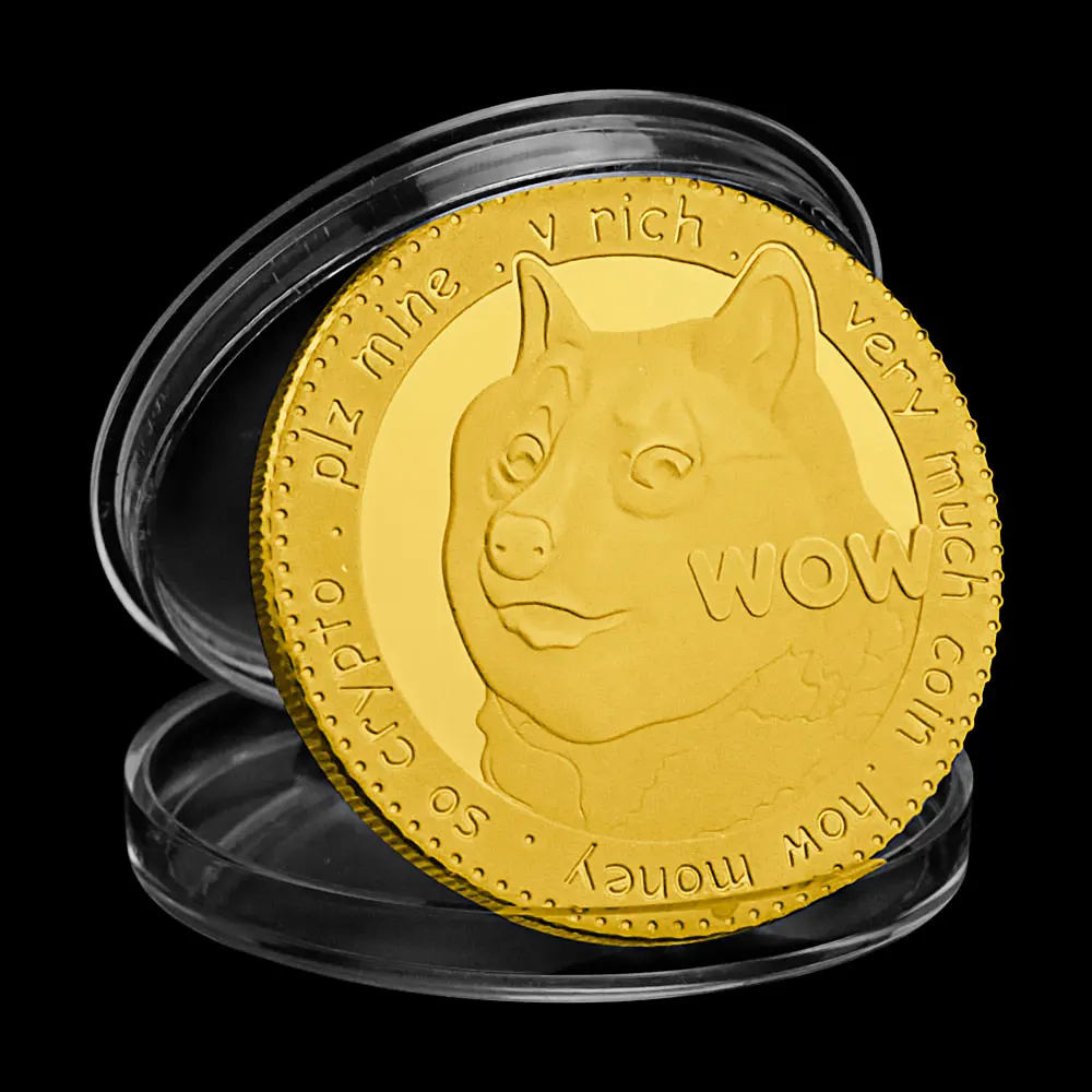 

New Arrival Dogecoin To The Moon Souvenir Rocket Doge Pattern Commemorative Coin In Doge We Trust Gold Plated Collectible Coin