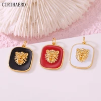 diy jewelry accessories animal pendant 14k real gold plated dripping oil lion head necklace small pendants supplies bulk charms