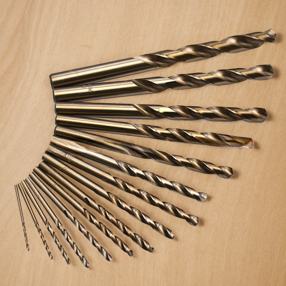 Набор кобальтовых сверл HSSCO M35 набор из 15 насадок 1 5-10 мм с прямым хвостовиком для