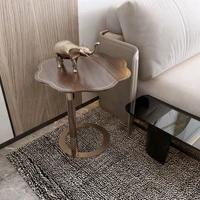 nordic coffee table sofa side table luxury living room solid wood corner table removable modern round flower nightstand table