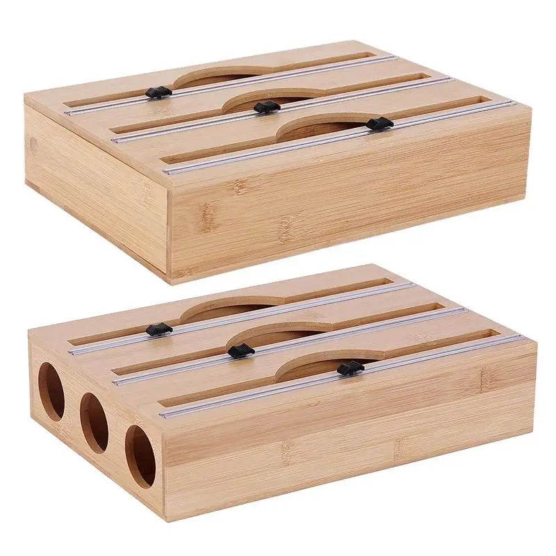 

Диспенсер и резак для обертывания пищевой пленки, многоразовый дозатор для обертывания еды в рулонах, органайзер для хранения оловянной фо...