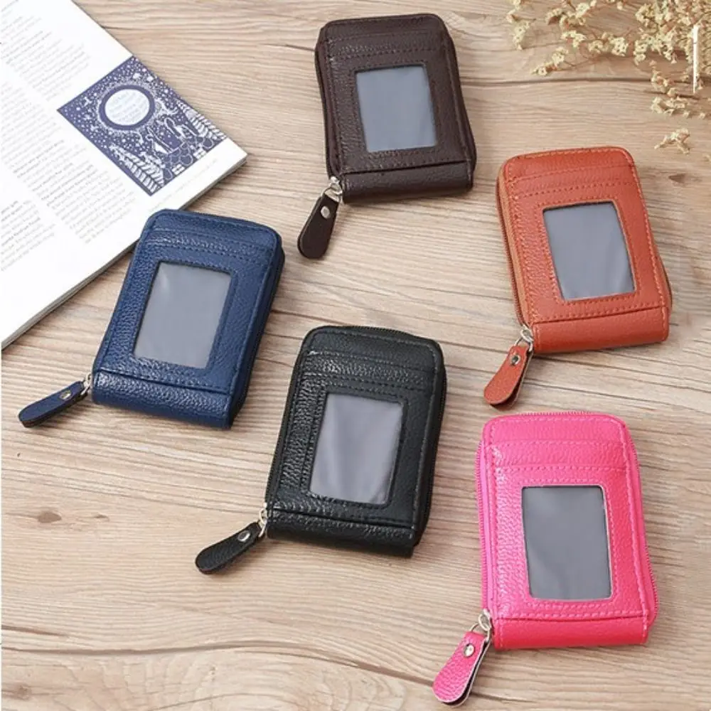 

Women Anti-theft Blocking Portable Card Bag Leather Wallet Credit Card Holder Coin Purse