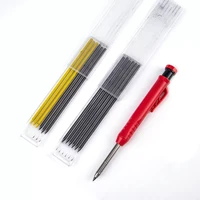 solid carpenter pencil set with 7 refill set leads built in sharpener deep hole mechanical marker marking pen tool marker sets