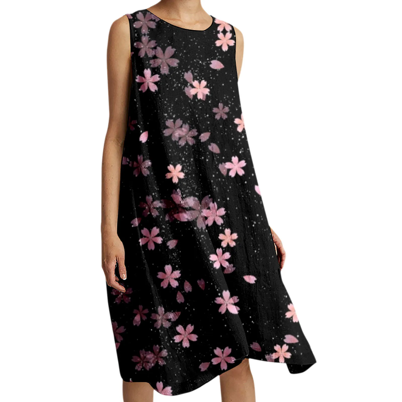 

Женское эластичное платье, Удобное повседневное пляжное платье, Длинные повседневные платья с маленьким цветочным принтом бабочек, сарафа...