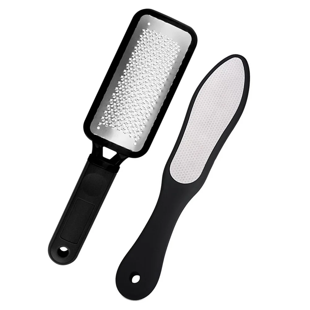 

2pcs Double Sided Grinding Foot File Stainless Steel Callus Remover Foot Rasp Callus Removal Pedicure Tool (Size S and Size L)