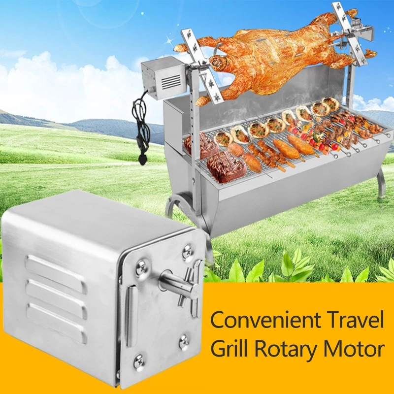 

Electric Stainless Steel Rotisserie BBQ Spit Motors Rated BBQ Goat Pig Chicken Grill Motors Electric Roaster Accessories