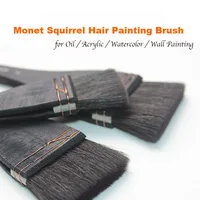 MONET Squirrel Animal Hair Flat Painting Brushes for Oil Watercolor Acrylic Gouache Wall-Patinting for Artists Art Supplies