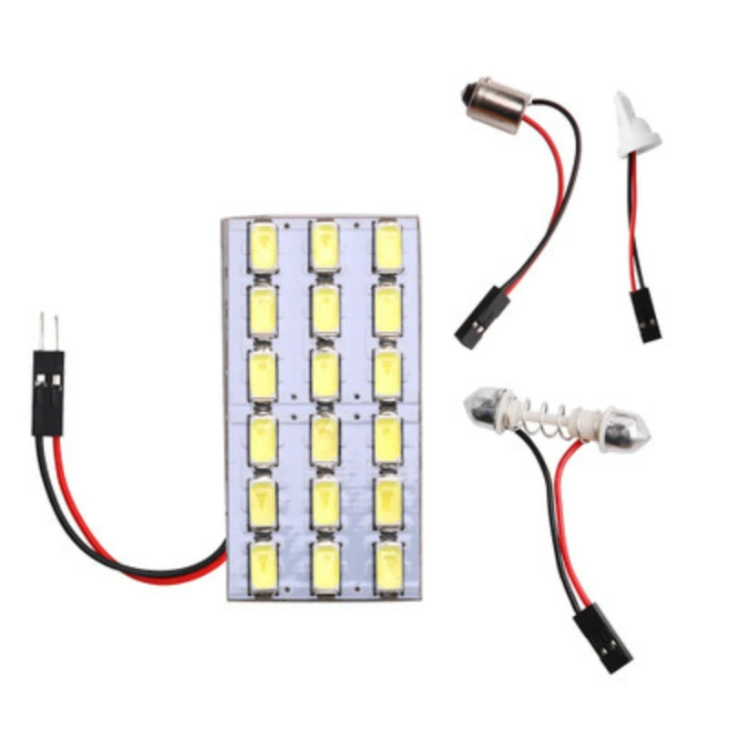 

2 компл./лот Панель Светодиодный светильник 15 SMD 5050 интерьер комнаты автомобиля купольный светильник лампа с 3 различными адаптерами T10 Festoon ...