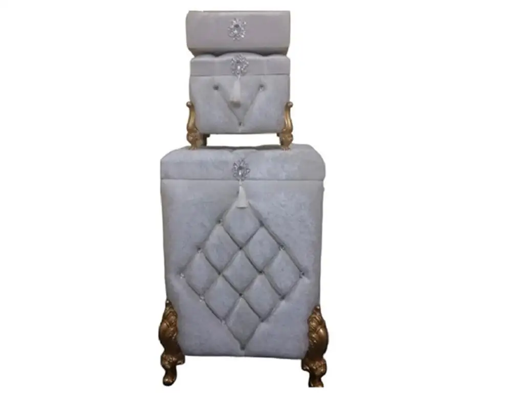 

Dowries Quilted Amalia With Pearls 3 Pcs Dirty Basket Team Cream