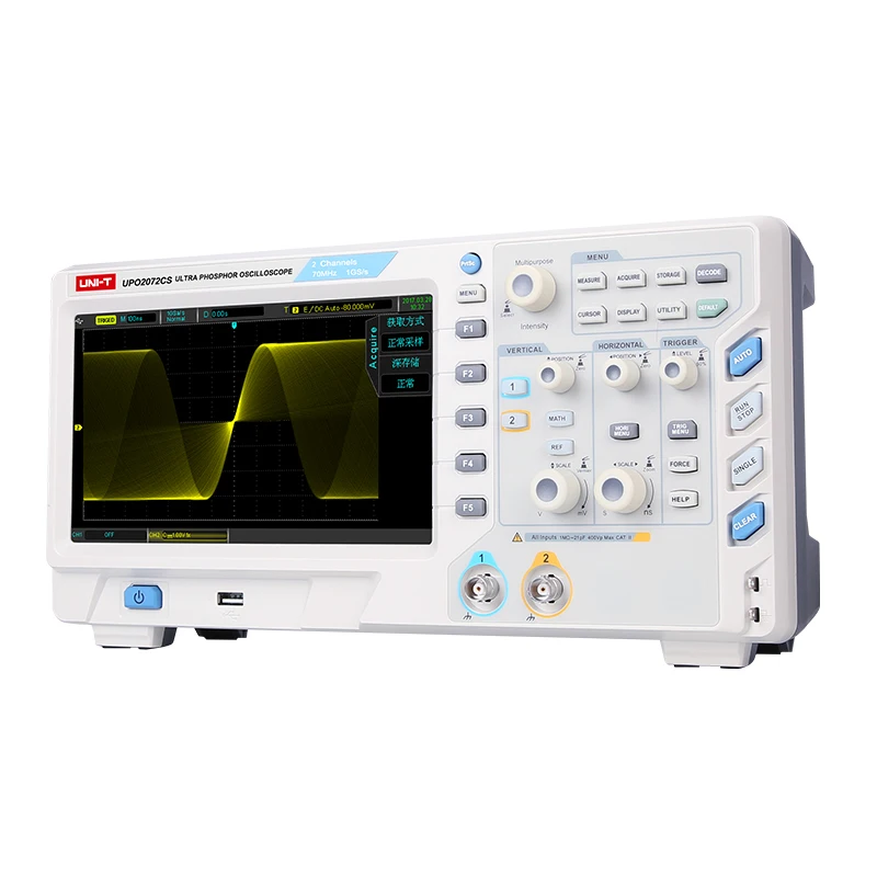 

Uni-T Upo2072Cs Desktop 8-Inch Digital Oscilloscope Tft Lcd Usb Lan Interface Superfluorescence Oscilloscope 2-Channel 70Mhz