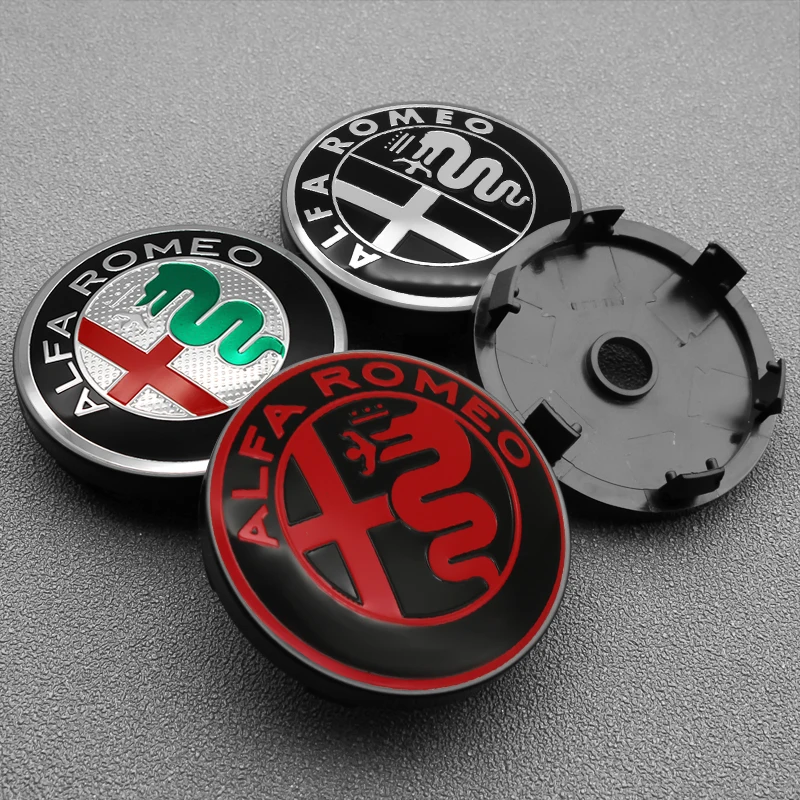 

4pcs 56+60mm Car Wheel Center Hub Cap Badge Emblem Decal Wheel Sticker For Alfa Romeo Giulietta 159 Mito Giulia 147 156 Stelvio