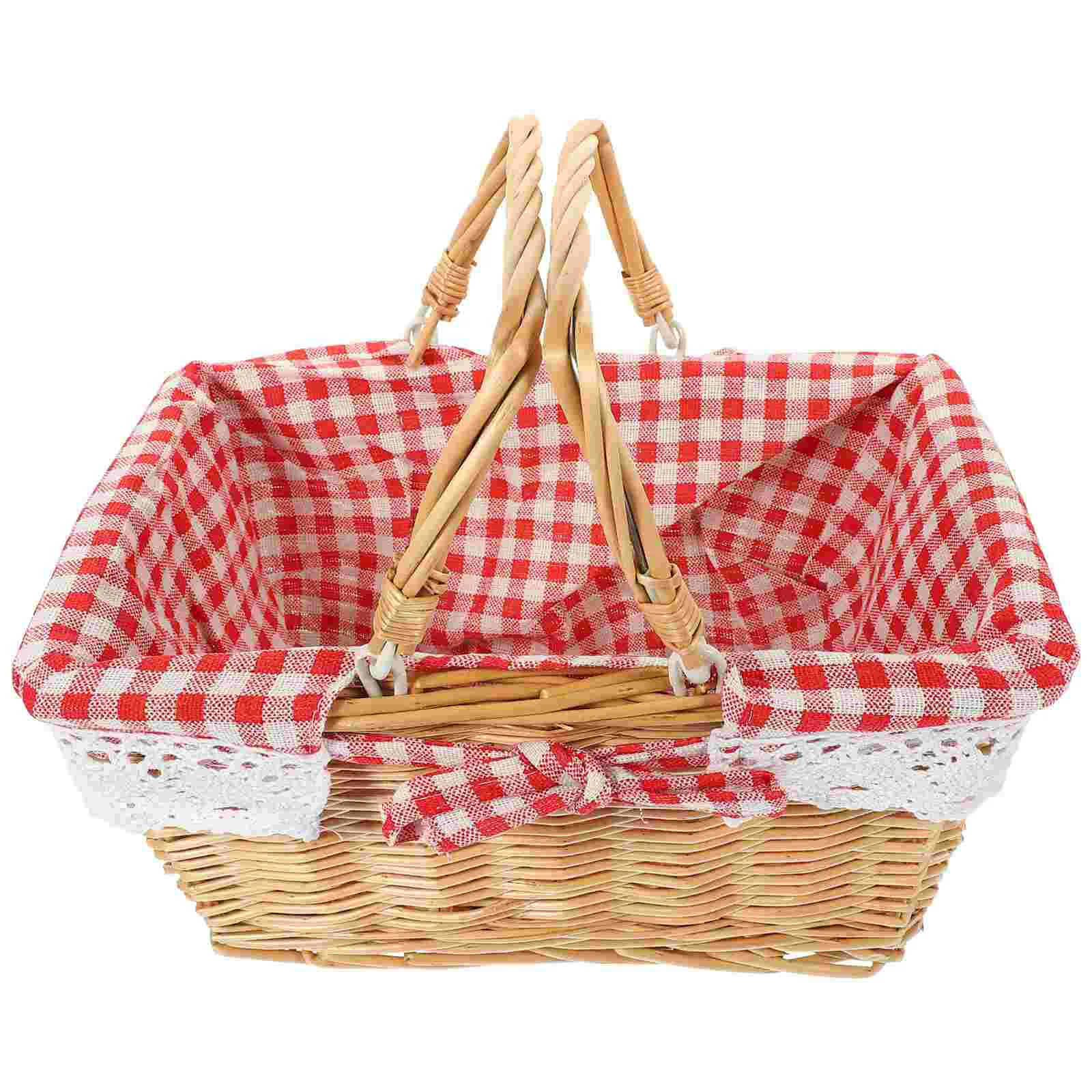 

Basket Storage Woven Picnic Rattan Wicker Fruit Gift Willow Market Hamper Egg Handle Holder Servingbread African Baskets