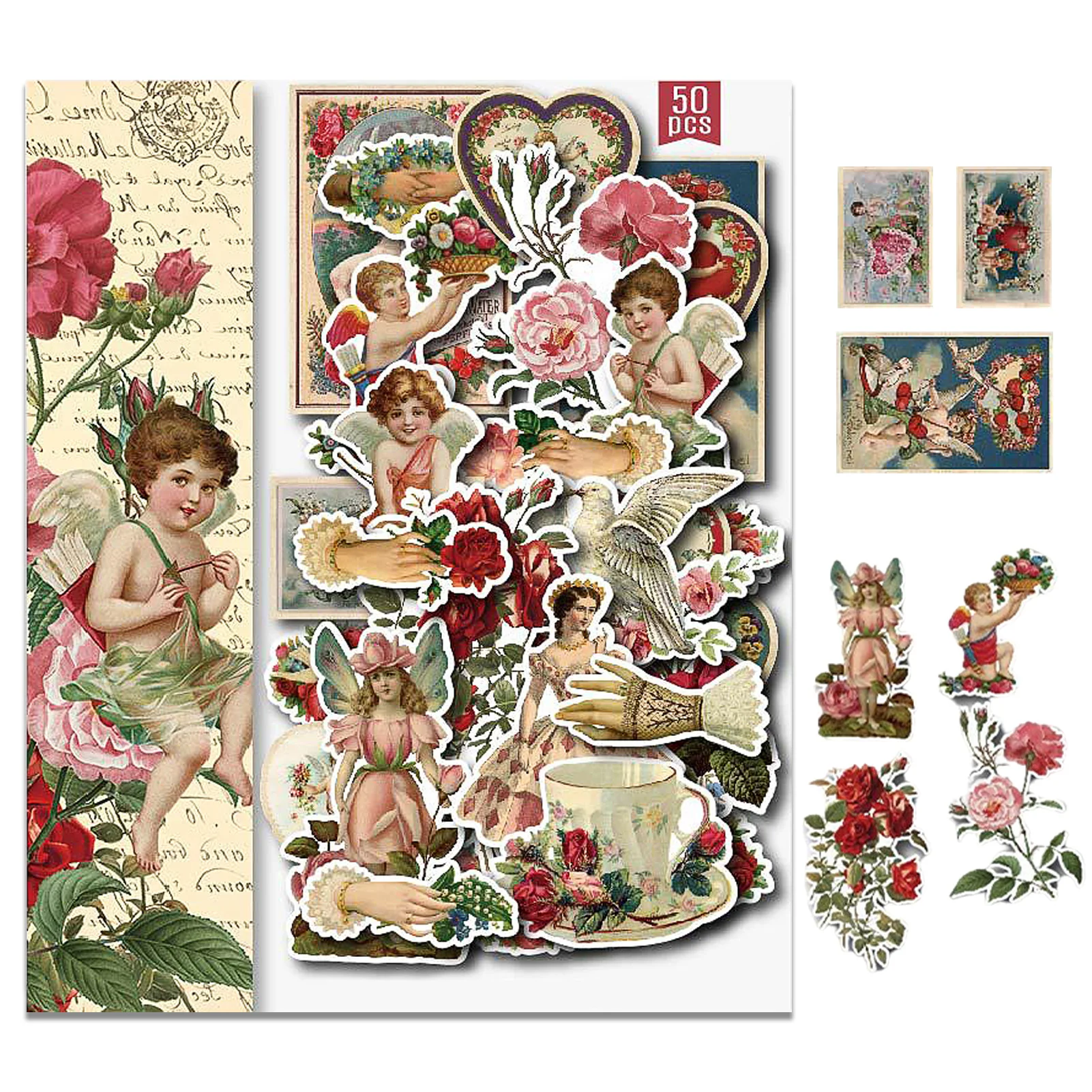 

Scrapbook Stickers DIY Scrapbook Stickers 51 / 50 Pieces Fairy Flower Baby Patterns Glue Needed DIY Scrapbook Stickers Vintage