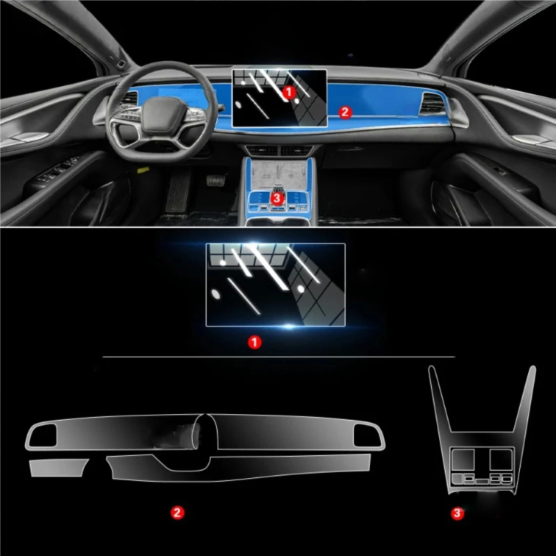 

Для BYD SEA LION 07 EV 2024, панель коробки передач, навигационный экран, автомобильный интерьер, защитная пленка из ТПУ, наклейка против царапин