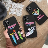 cute funny powerpuff girls phone case for iphone 13 12 11 pro mini xs max 8 7 plus x 2020 xr silicone soft cover